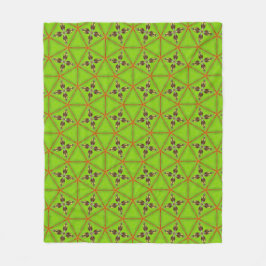 Green Geometric Pattern Fleece Blanket 