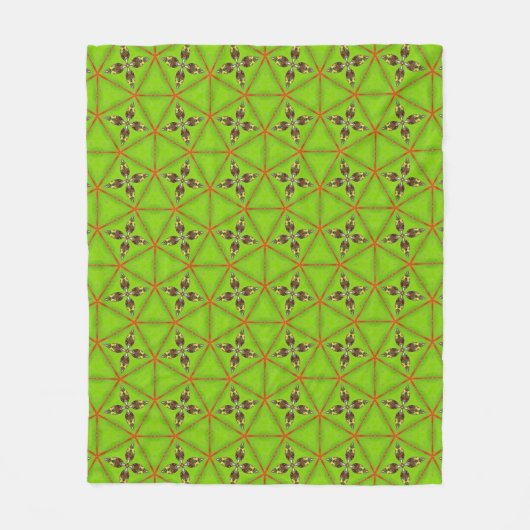 Green Geometric Pattern Fleece Blanket  (Vorderseite)