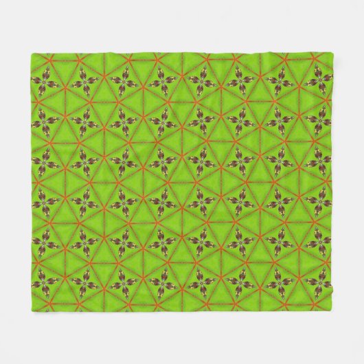 Green Geometric Pattern Fleece Blanket  (Vorderseite (Horizontal))