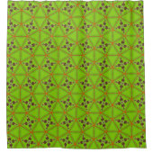 Green Geometric Pattern Shower Curtain Duschvorhang (Vorderseite)