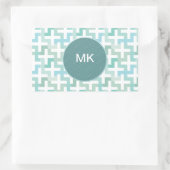 Green Geometric Rechteckiger Aufkleber (Tasche)