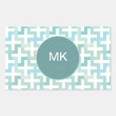 Green Geometric Rechteckiger Aufkleber (Vorderseite)