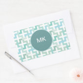 Green Geometric Rechteckiger Aufkleber (Umschlag)