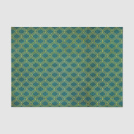 Green Geometric Retro Seidenpapier