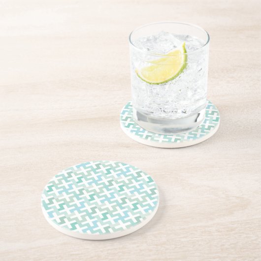 Green Geometric Sandstein Untersetzer (Seite)