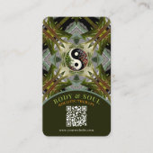 Green Geometry Plant Medicine Yin Yang Holistic Telefonnummerkarte (Vorderseite)