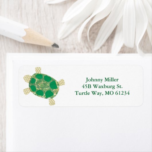 Green Gepunktet Turtle Address Labels (Insitu)
