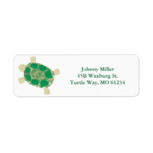 Green Gepunktet Turtle Address Labels