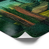 Green Gerahmt Desert Art Grid - Vibrant Geometric Poster (Ecke)