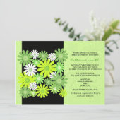 Green Gerber Daisy Bridal Dusche Einladung (Stehend Vorderseite)