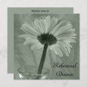 Green Gerber Daisy Wedding Probe Dinner Einladung (Vorne/Hinten)