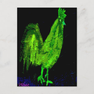 Green Ghost Rooster Postkarte