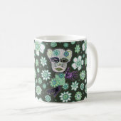 Green Giant Drollery Floral von Natalie Schorr Kaffeetasse (VorderseiteRechts)