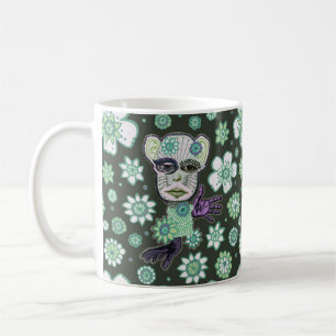Green Giant Drollery Floral von Natalie Schorr Kaffeetasse