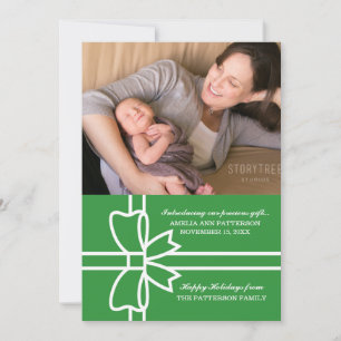 Green Gifts Holiday Foto Flat Card Feiertagskarte