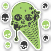 Green Giison Ice Creme Cone Aufkleber (Vorderseite)