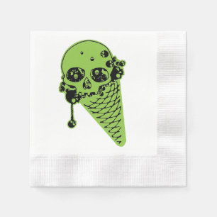 Green Giison Ice Creme Cone Napkins Serviette