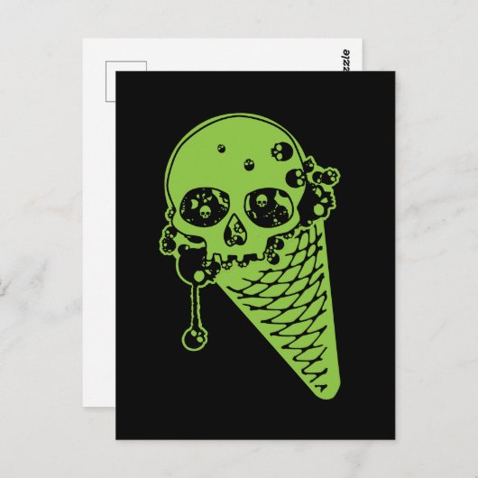 Green Giison Ice Creme Cone Postkarte (Vorne/Hinten)