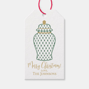 Green Ginger Jar, Chinoiserie Custom Christmas Geschenkanhänger