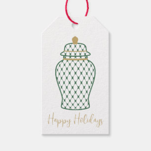 Green Ginger Jar, Chinoiserie Weihnachten Geschenkanhänger