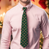 Green Gingerbread Man Polka Dot Christmas Krawatte