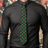 Green Gingerbread Man Polka Dot Christmas Krawatte