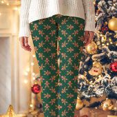 Green Gingerbread Man Polka Dot Christmas Leggings
