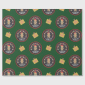 Green Gingerbrett Cookie Chalkboard Script Name Geschenkpapier (Flach)