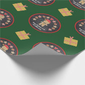 Green Gingerbrett Cookie Chalkboard Script Name Geschenkpapier (Ecke)