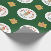 Green Gingerbrot Cookie Individuelle Name Script S Geschenkpapier (Ecke)