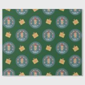 Green Gingerbrot Cookie Script Individuelle Name N Geschenkpapier (Flach)