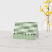 Green Gingham and Buttons Note Card Karte (Gelbe Blume)