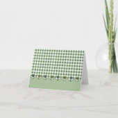 Green Gingham and Buttons Note Card Karte (Vorderseite)