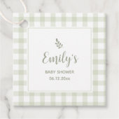 Green Gingham Baby Dusche Danke, dass Sie gekommen Geschenkanhänger (Vorderseite)