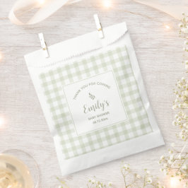 Green Gingham Baby Dusche Danke, dass Sie gekommen Geschenktütchen