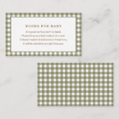 Green Gingham Baby Showbücher für Baby Begleitkarte (Vorne/Hinten)