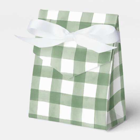 Green Gingham Baby Shower Geschenkschachtel (Vorderseite)