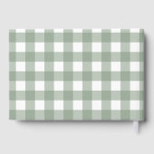 Green Gingham Baby Shower Guest Book Gästebuch (Rückseite)