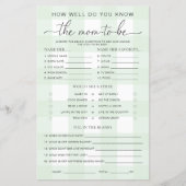 Green Gingham Baby Shower kennt das Mama-to-be-Spi (Vorderseite)