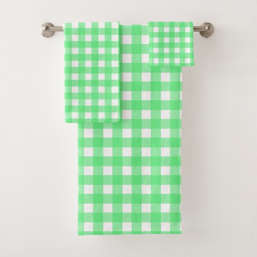 Green Gingham Badhandtuch Set (Insitu)