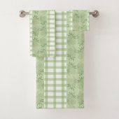 Green Gingham Bath Handtuch Set (Insitu)