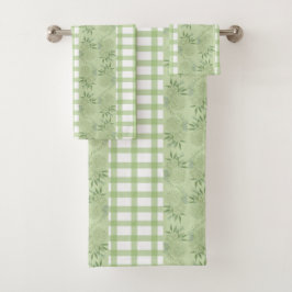 Green Gingham Bath Handtuch Set