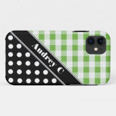 Green Gingham Black Polka Dot iPhone 5 Fall Case-Mate iPhone Hülle (Rückseite (Horizontal))