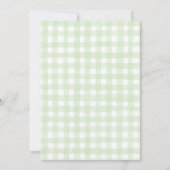 Green Gingham Blue Bows Vintag Baby Dusche Einladung (Rückseite)