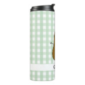 Green Gingham Brown Potato Custom Thermal Tumbler Thermosbecher (Nach links gedreht)