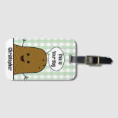 Green Gingham, Brown Potato, Ihre Tasche, kundensp Gepäckanhänger (Vorderseite (Horizontal))