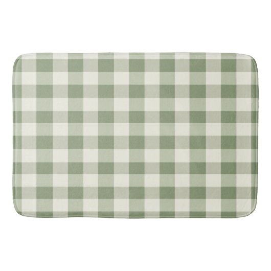 Green Gingham Buffalo Karo Kariert Badematte (Vorderseite)