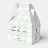 Green Gingham Bunny Birthday Vielen Dank für Ihre Geschenkschachtel (Rückseite)