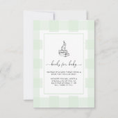 Green Gingham Bunny Books Request Insert Card Einladung (Vorderseite)