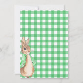 Green Gingham Bunny Rabbit Baby Dusche Einladung (Rückseite)